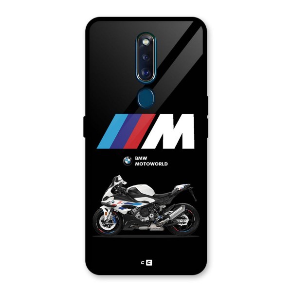 Superbike Stripes Glass Back Case for Oppo F11 Pro