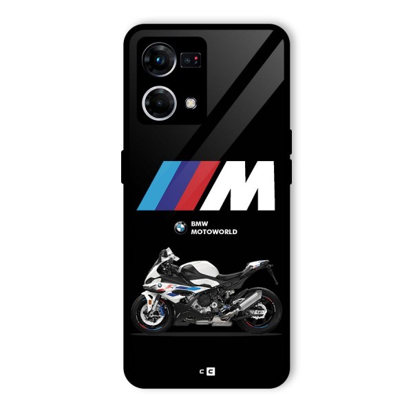 Superbike Stripes Glass Back Case for Oppo F21 Pro 5G