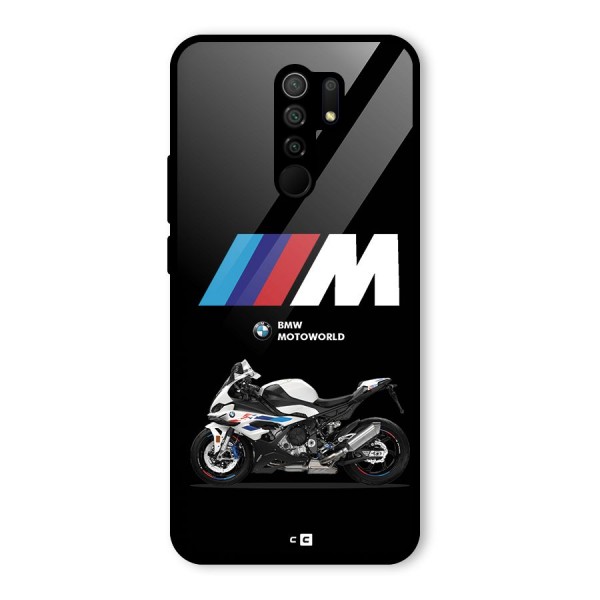 Superbike Stripes Glass Back Case for Redmi 9 Prime