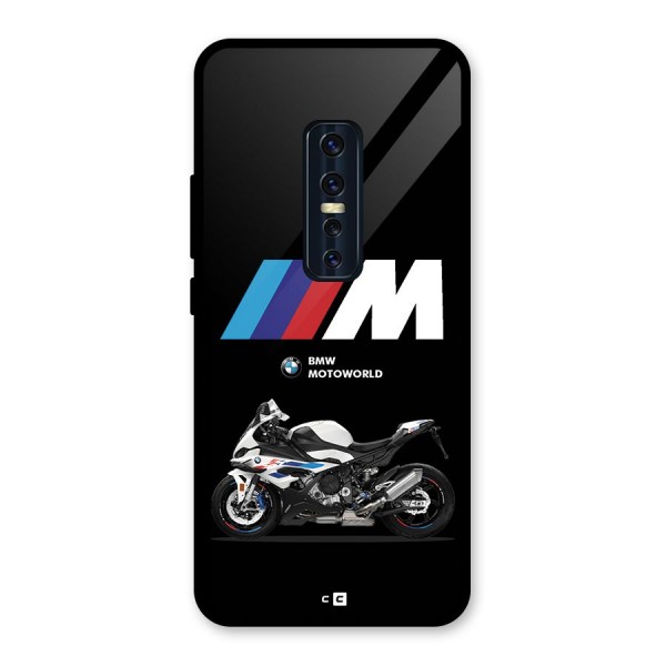 Superbike Stripes Glass Back Case for Vivo V17 Pro