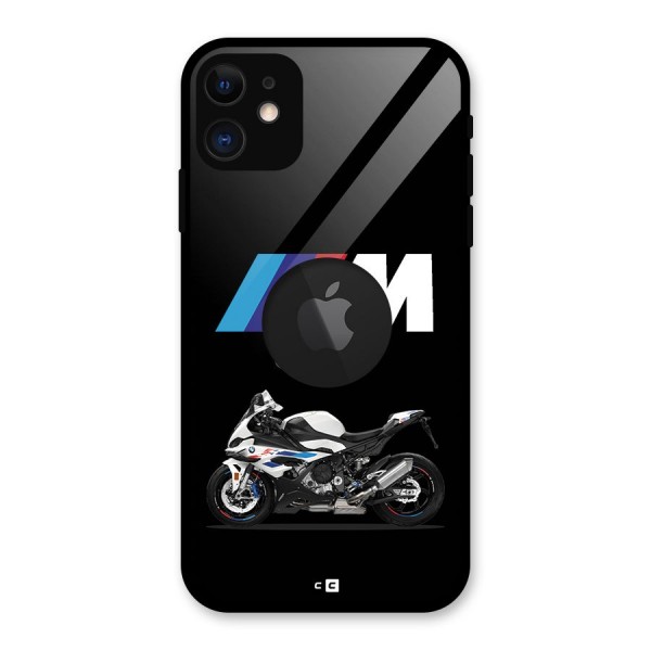 Superbike Stripes Glass Back Case for iPhone 11 Logo Cut