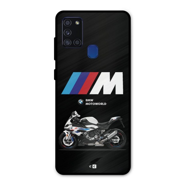 Superbike Stripes Metal Back Case for Galaxy A21s