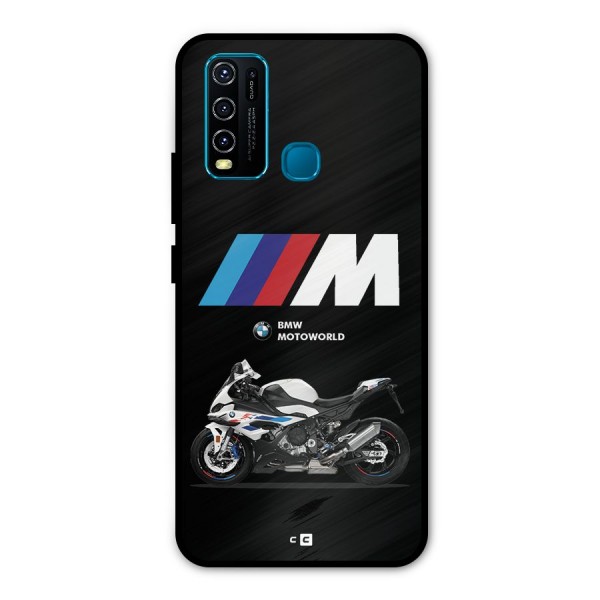 Superbike Stripes Metal Back Case for Vivo Y30