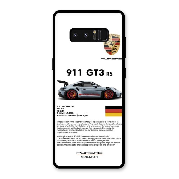 Supercar Features Glass Back Case for Galaxy Note 8