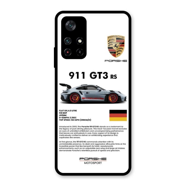 Supercar Features Glass Back Case for Poco M4 Pro 5G