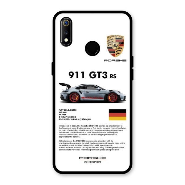 Supercar Features Glass Back Case for Realme 3i