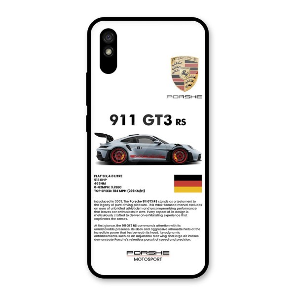 Supercar Features Glass Back Case for Redmi 9i