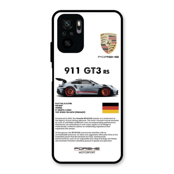 Supercar Features Glass Back Case for Redmi Note 10