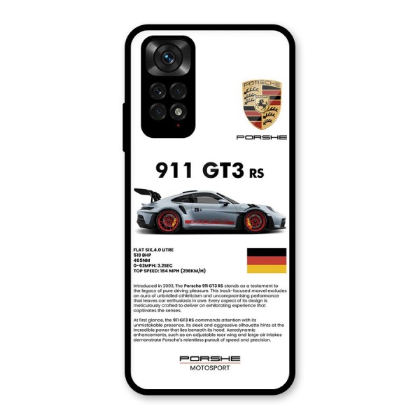 Supercar Features Glass Back Case for Redmi Note 11