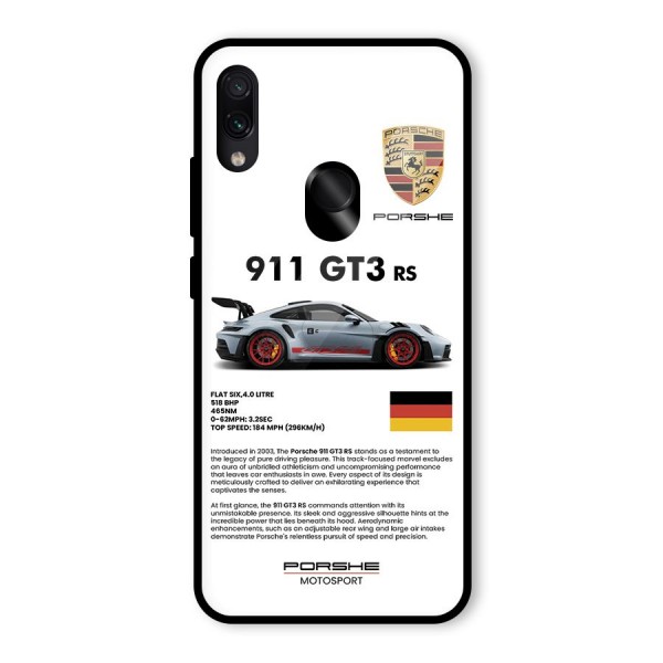 Supercar Features Glass Back Case for Redmi Note 7