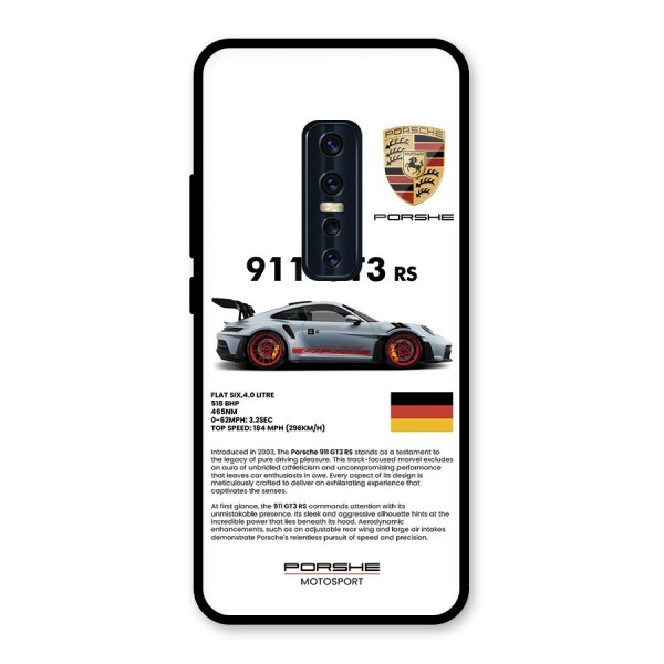 Supercar Features Glass Back Case for Vivo V17 Pro