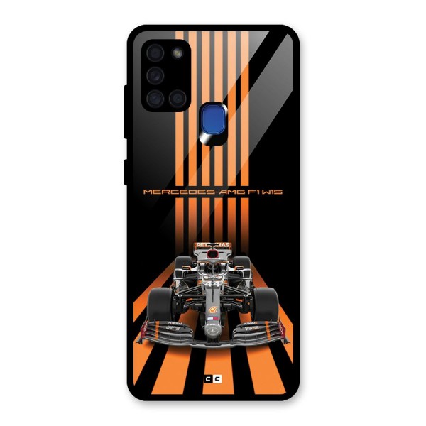 Supercar On Track Glass Back Case for Galaxy A21s