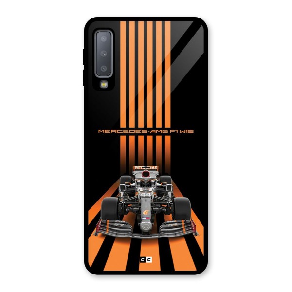 Supercar On Track Glass Back Case for Galaxy A7 (2018)