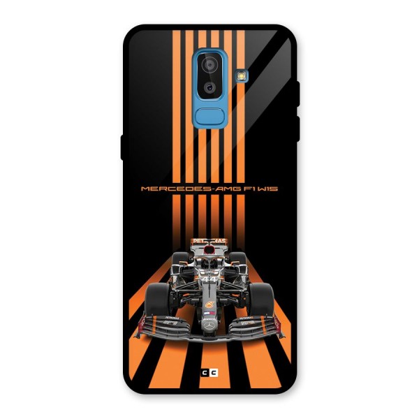 Supercar On Track Glass Back Case for Galaxy J8