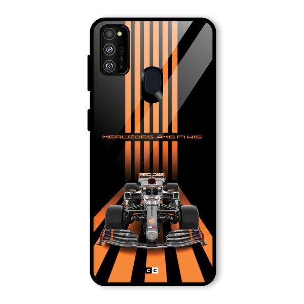 Supercar On Track Glass Back Case for Galaxy M21