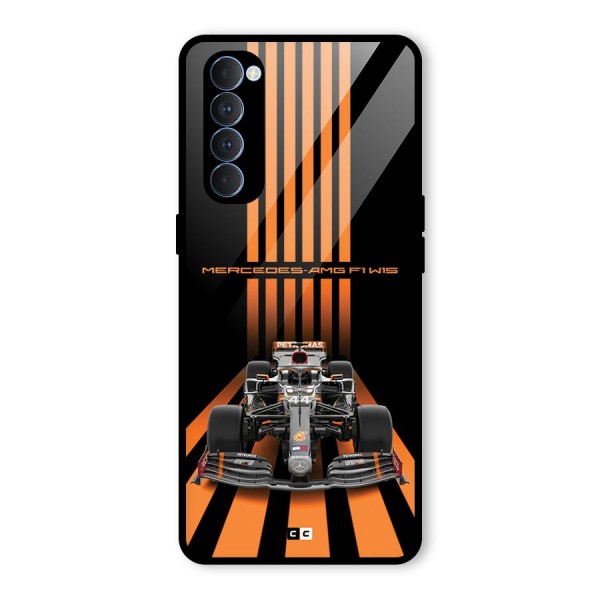 Supercar On Track Glass Back Case for Oppo Reno4 Pro