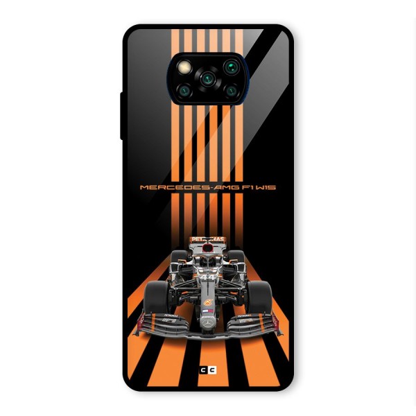 Supercar On Track Glass Back Case for Poco X3 Pro