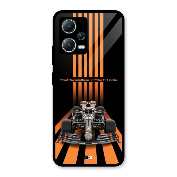 Supercar On Track Glass Back Case for Poco X5