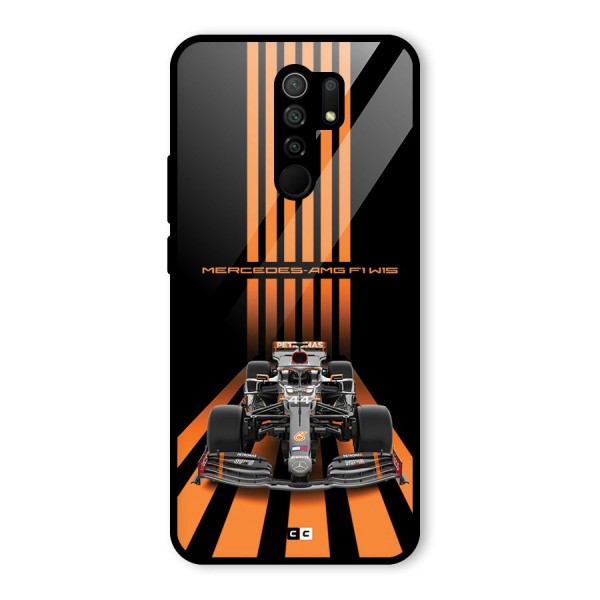 Supercar On Track Glass Back Case for Redmi 9 Prime