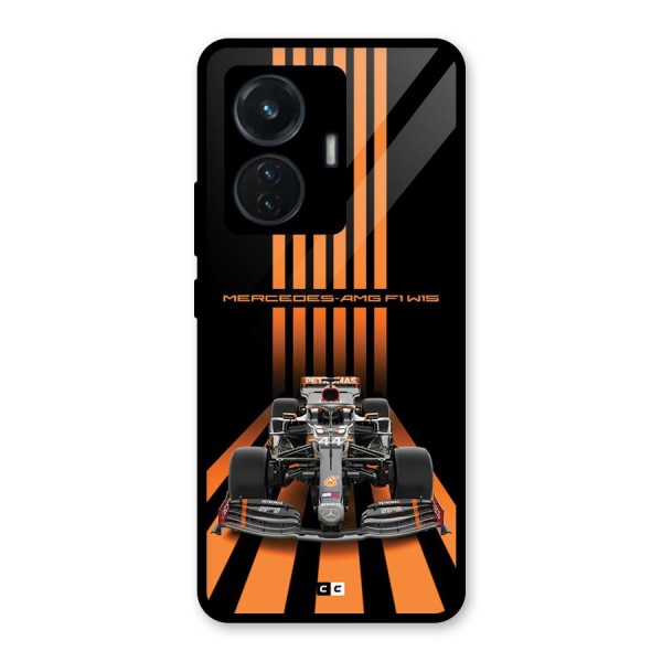 Supercar On Track Glass Back Case for Vivo T1 44W