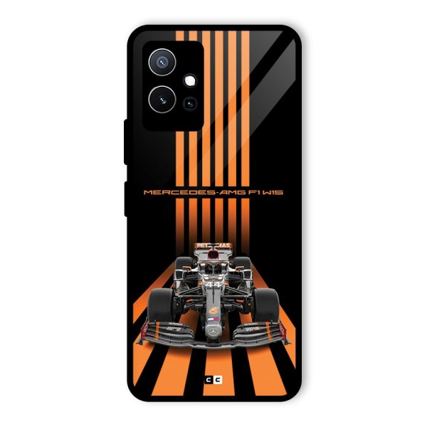 Supercar On Track Glass Back Case for Vivo T1 5G