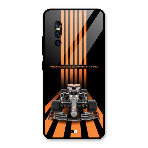 Supercar On Track Glass Back Case for Vivo V15 Pro