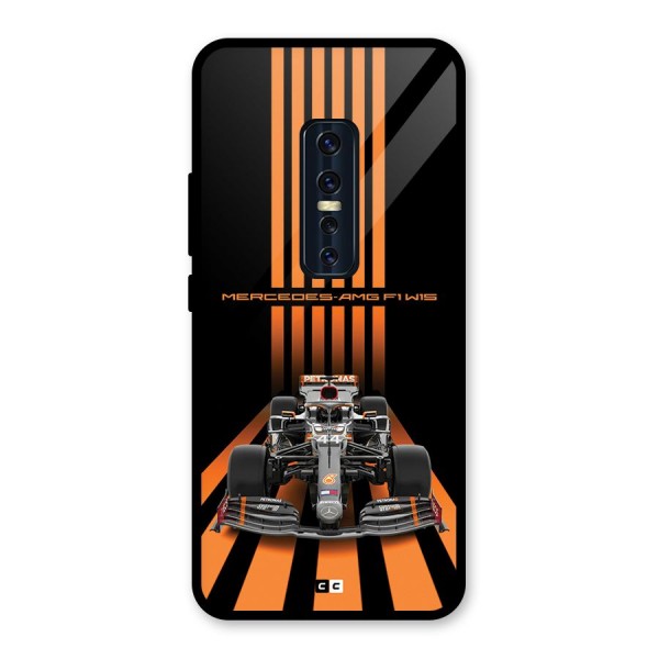 Supercar On Track Glass Back Case for Vivo V17 Pro