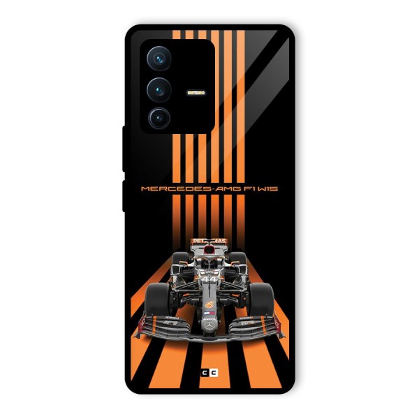 Supercar On Track Glass Back Case for Vivo V23 Pro