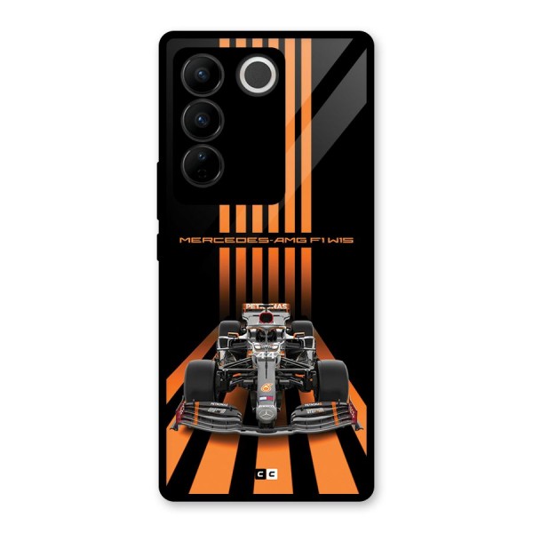 Supercar On Track Glass Back Case for Vivo V27 Pro