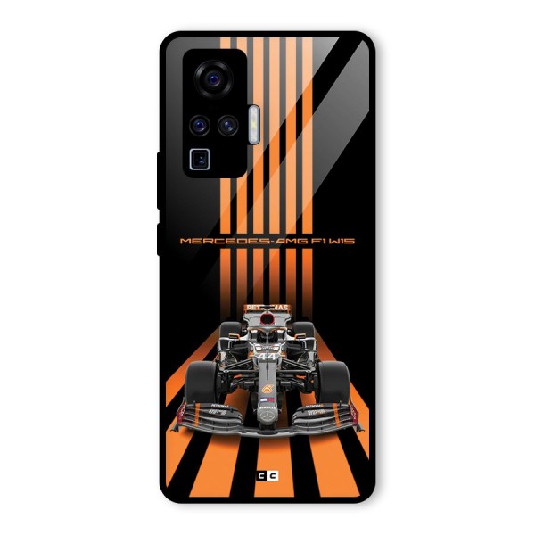 Supercar On Track Glass Back Case for Vivo X50 Pro