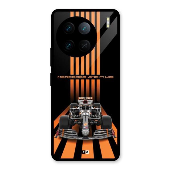 Supercar On Track Glass Back Case for Vivo X90 Pro