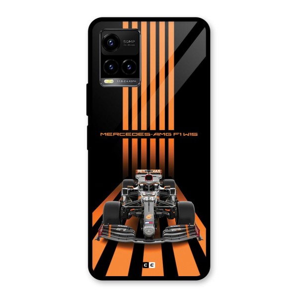 Supercar On Track Glass Back Case for Vivo Y21A