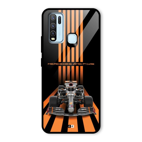 Supercar On Track Glass Back Case for Vivo Y50