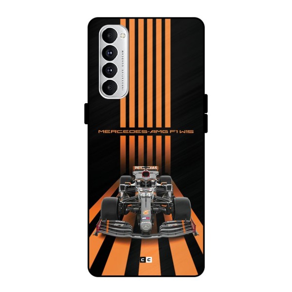 Supercar On Track Metal Back Case for Oppo Reno4 Pro