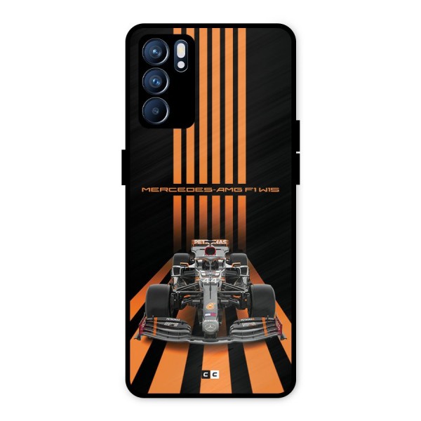 Supercar On Track Metal Back Case for Oppo Reno6 5G