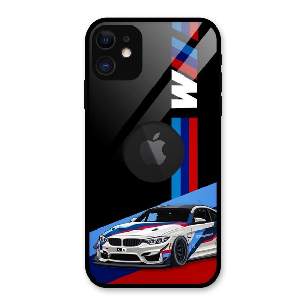 Supercar Stance Glass Back Case for iPhone 11 Logo Cut