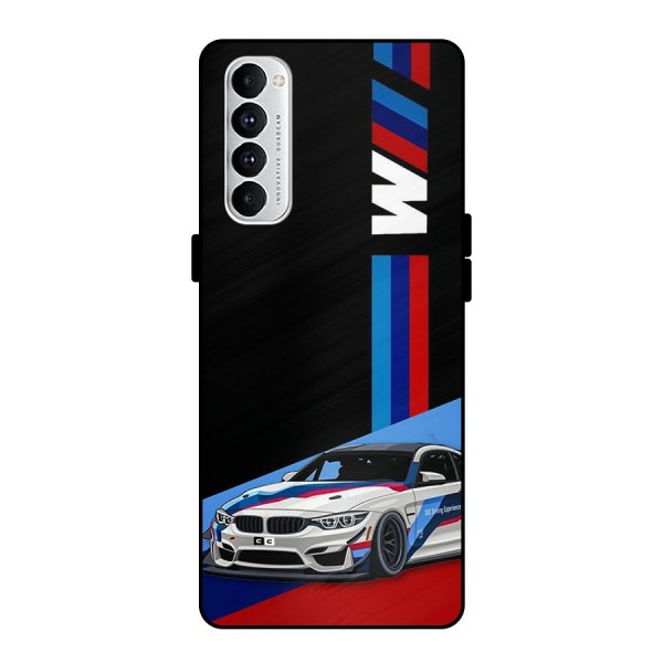 Supercar Stance Metal Back Case for Oppo Reno4 Pro