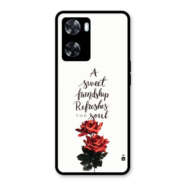 Sweet Friendship Glass Back Case for Oppo A77s