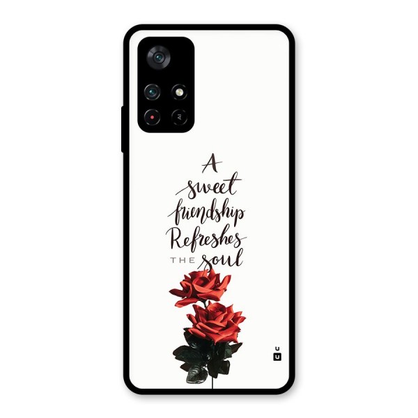 Sweet Friendship Glass Back Case for Poco M4 Pro 5G