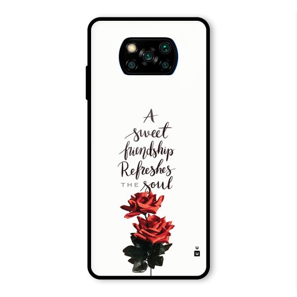 Sweet Friendship Glass Back Case for Poco X3 Pro