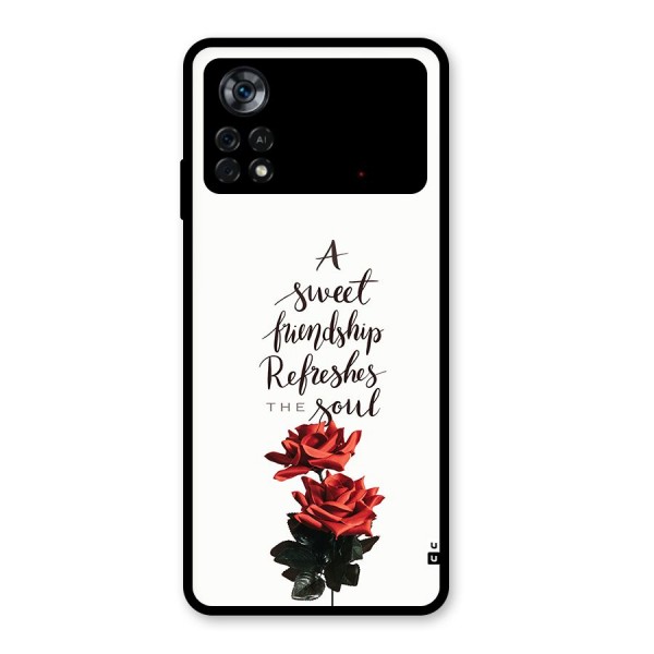 Sweet Friendship Glass Back Case for Poco X4 Pro 5G