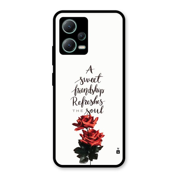 Sweet Friendship Glass Back Case for Poco X5