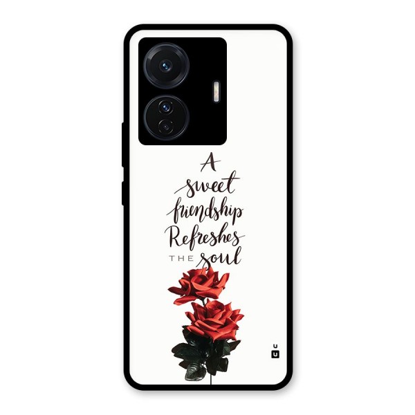 Sweet Friendship Glass Back Case for Vivo T1 Pro