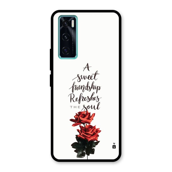 Sweet Friendship Glass Back Case for Vivo V20 SE