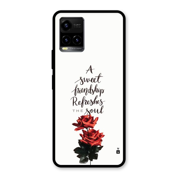 Sweet Friendship Glass Back Case for Vivo Y21G