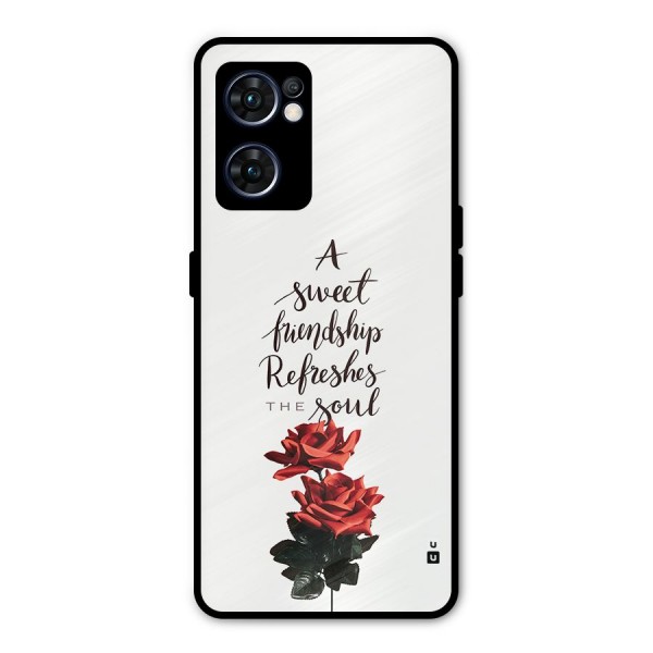 Sweet Friendship Metal Back Case for Oppo Reno7 5G