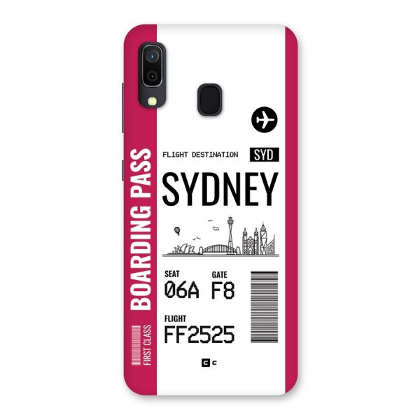 Sydney Boarding Pass Back Case for Galaxy A30