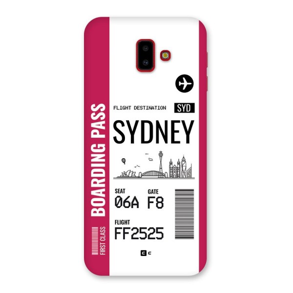 Sydney Boarding Pass Back Case for Galaxy J6 Plus