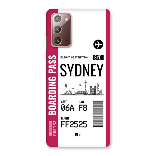 Sydney Boarding Pass Back Case for Galaxy Note 20