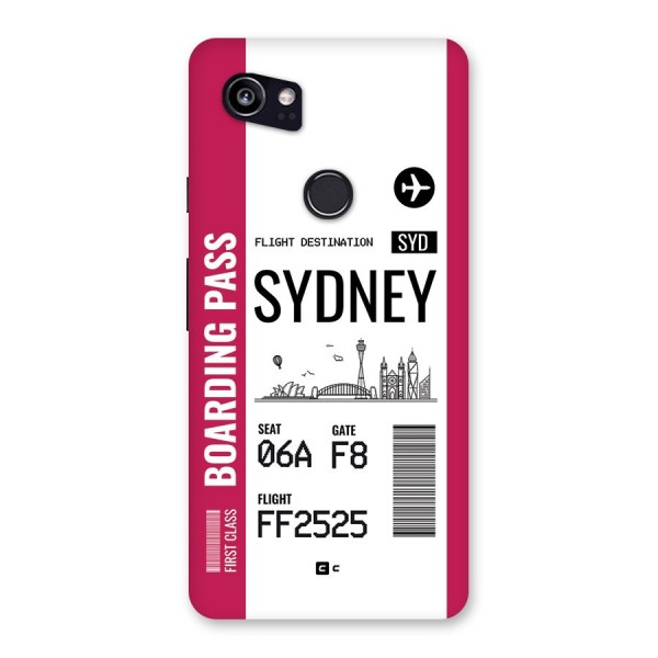 Sydney Boarding Pass Back Case for Google Pixel 2 XL